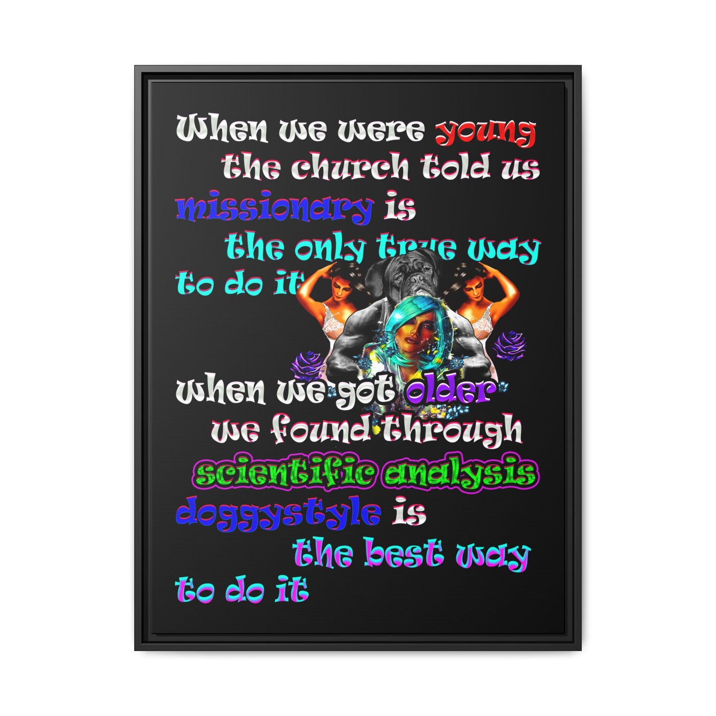 doggystyle - framed canvas art (black)