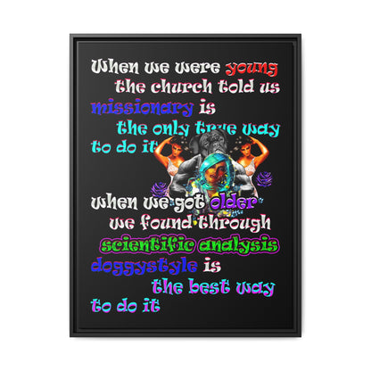 doggystyle - framed canvas art (black)