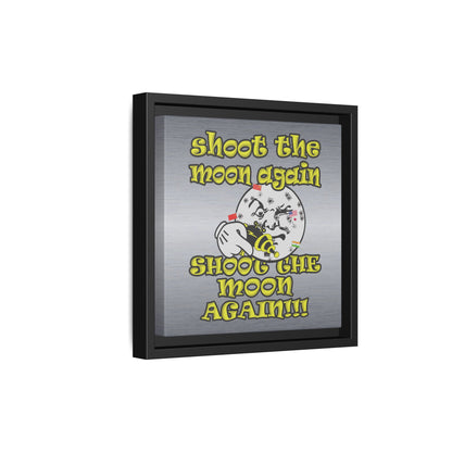 shoot the moon again - framed canvas art (brushed nickel)