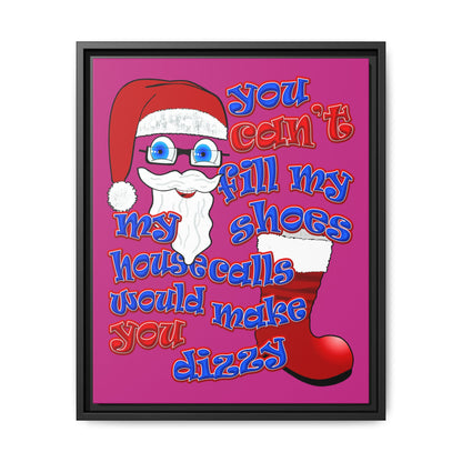 santa's shoes - framed canvas art (pink)