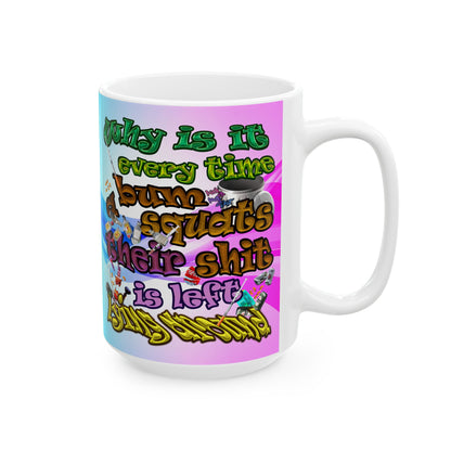 the bum's shit - White Mug (light blue-pink wave)