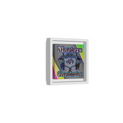 em cee squared - framed canvas art (rainbow split)