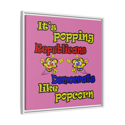 popping like popcorn - framed canvas art (light pink)