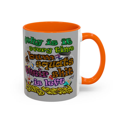the bum's shit - Accent Mug (light grey)