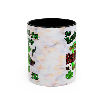 celtics logo - Accent Mug (white marble)