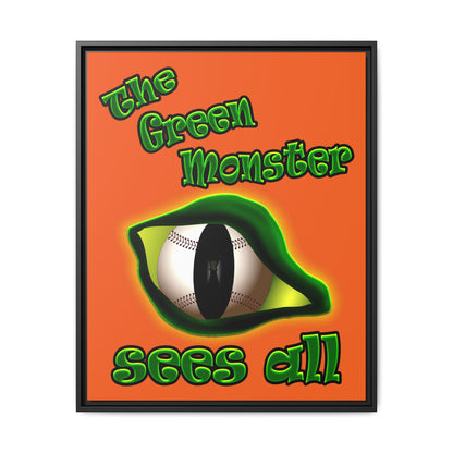 green monster - framed canvas art (orange)
