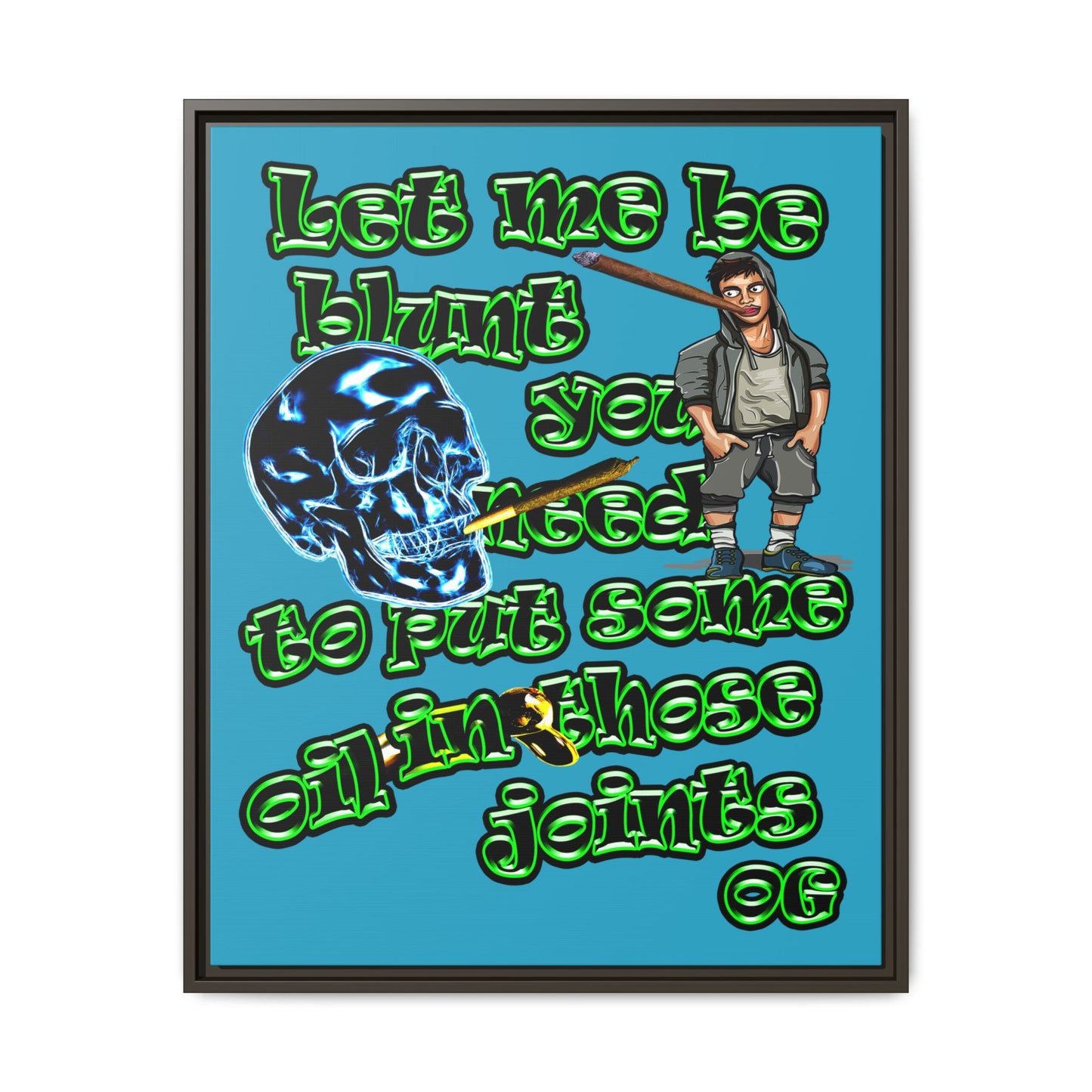 og - framed canvas art (turquoise)