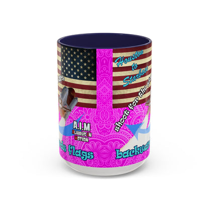 shoot for the stars - Accent Mug (pink swirl)