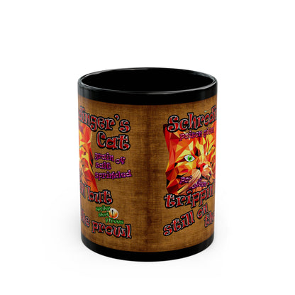 schrodinger's cat - Black Mug (brown papyrus)