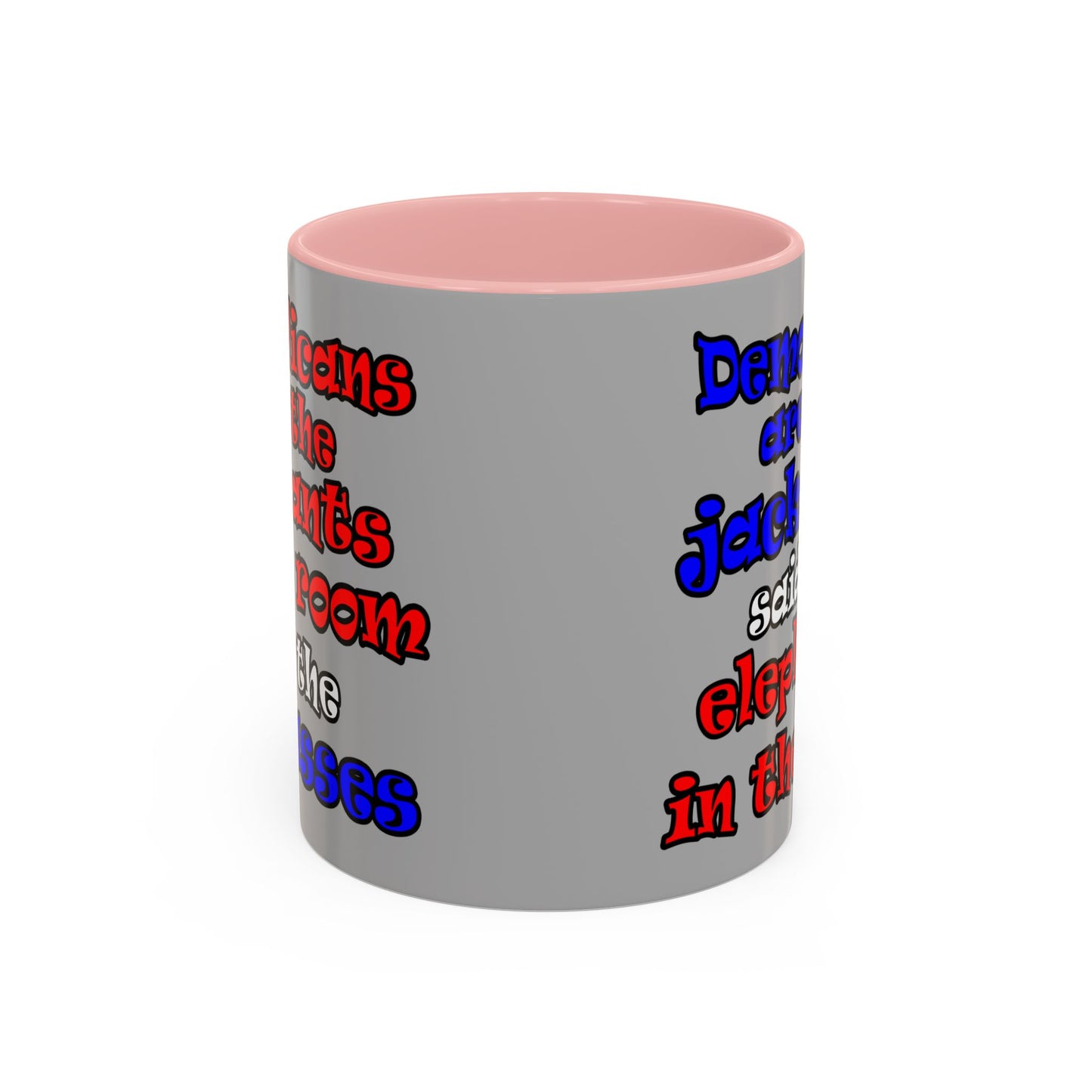 donkeys and elephants - Accent Mug (light grey)
