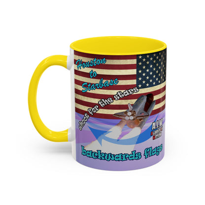 shoot for the stars - Accent Mug (light blue-pink wave)