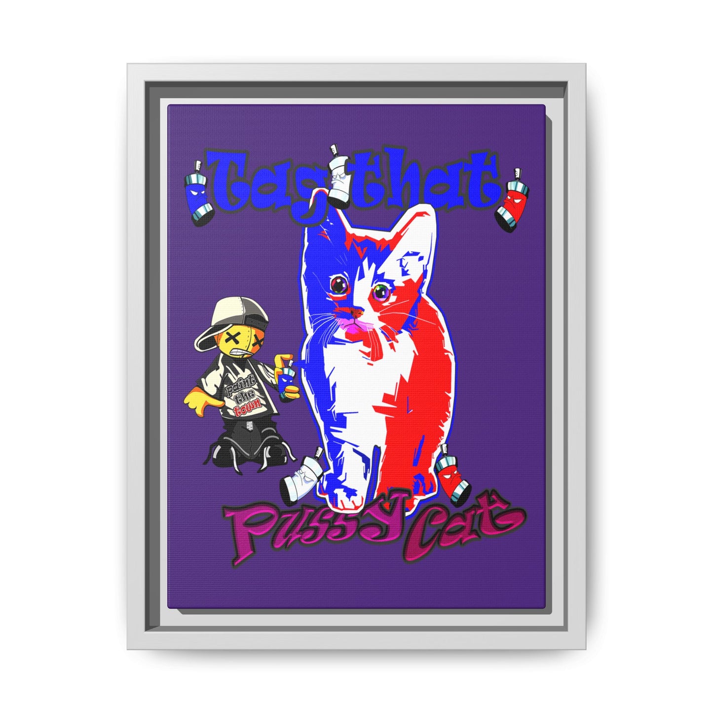 tag that - framed canvas art (purple)