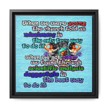 doggystyle - framed canvas art (faded blue)