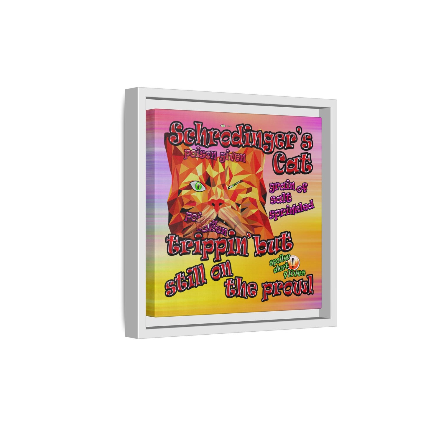 schrodinger's cat - framed canvas art (color blur)
