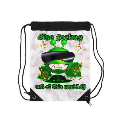 disc jockey - Drawstring Bag (white marble)
