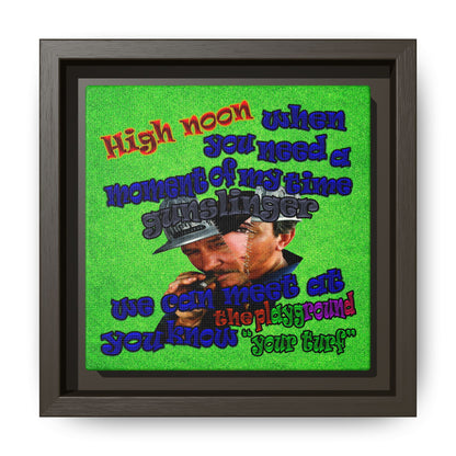high noon - framed canvas art (green turf)