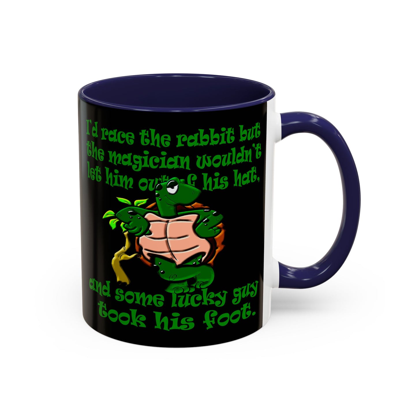 turtle race - Accent Mug (black)