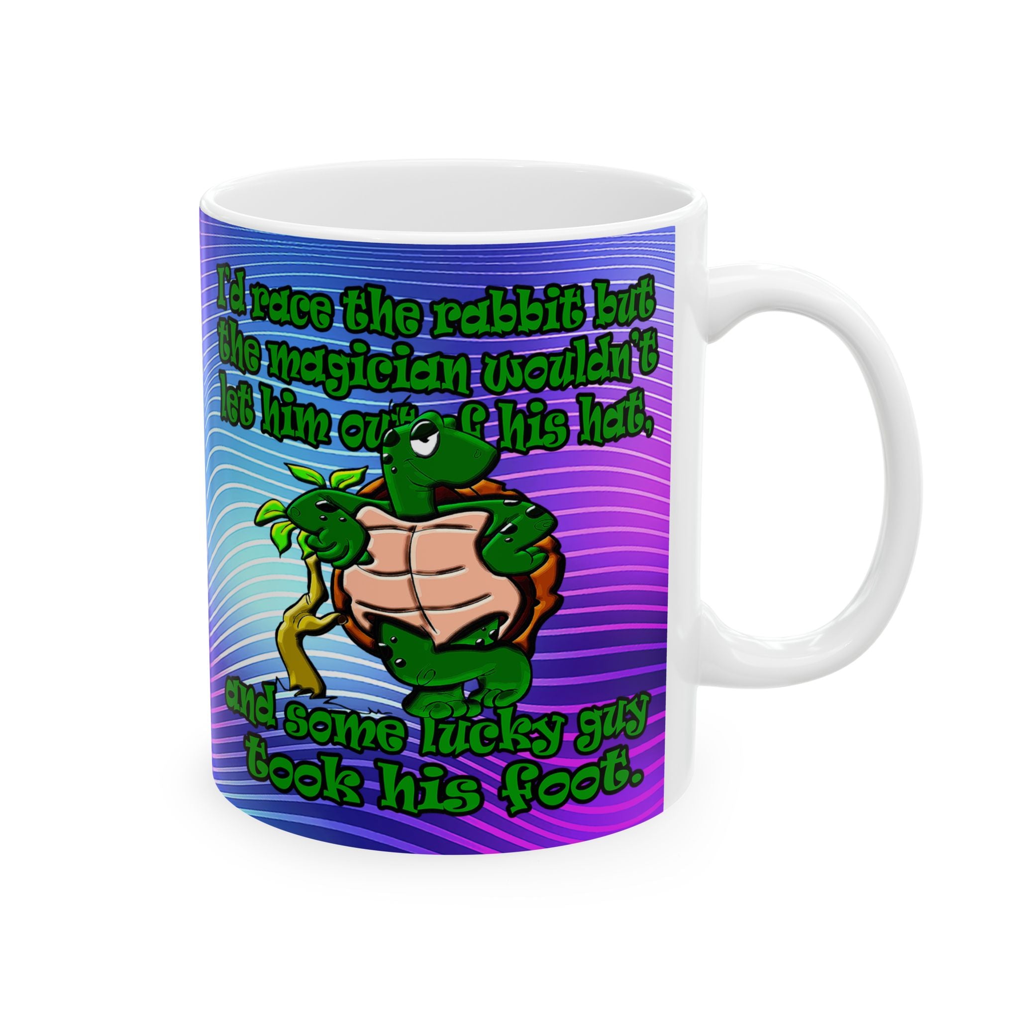 turtle race - White Mug (purple wave)