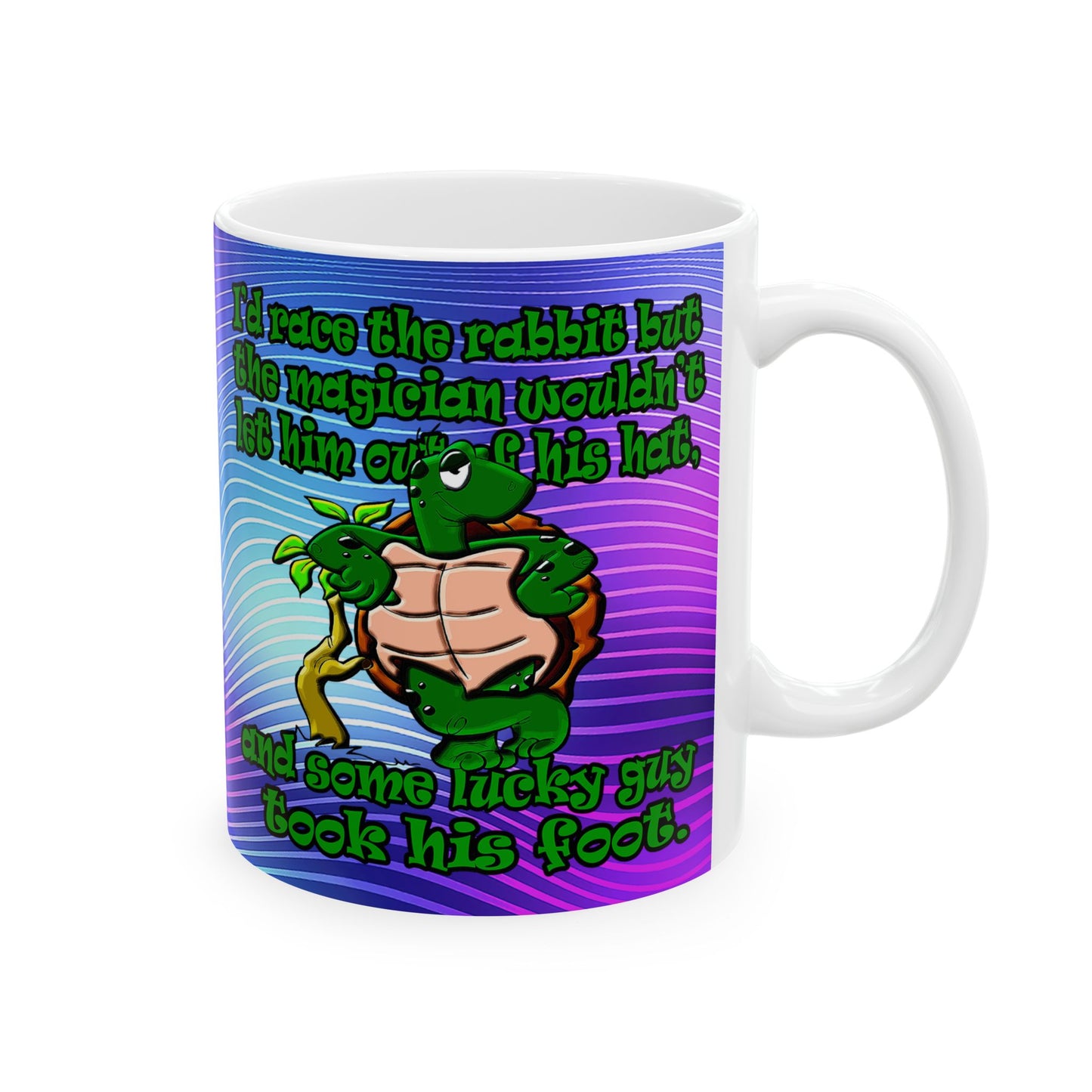 turtle race - White Mug (purple wave)