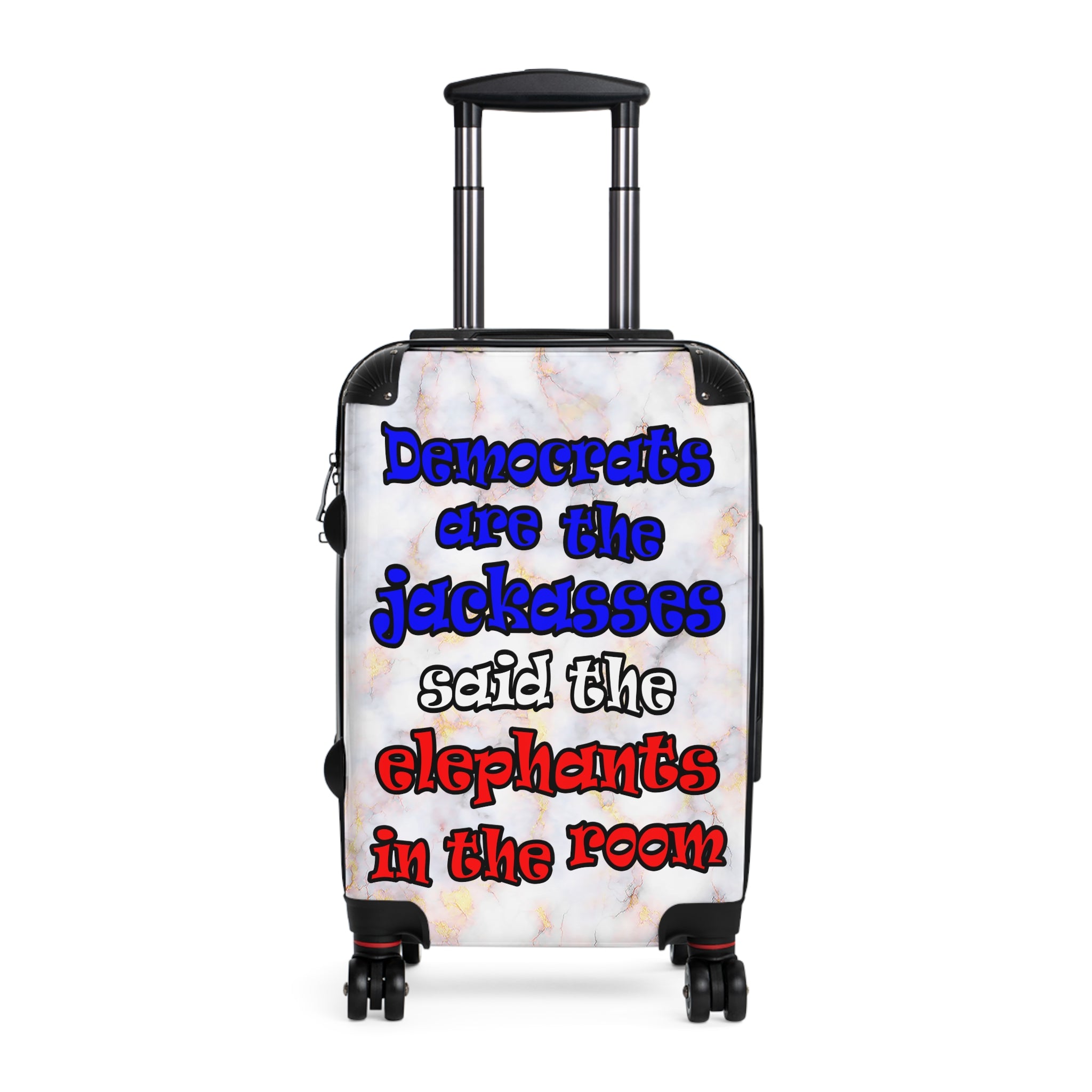 donkeys and elephants - Suitcase (white marble)