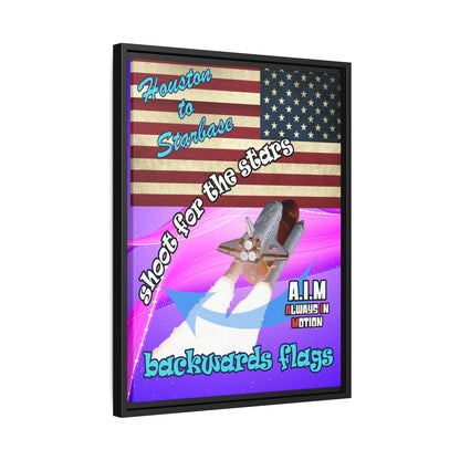 shoot for the stars - framed canvas art (purple-pink wave)