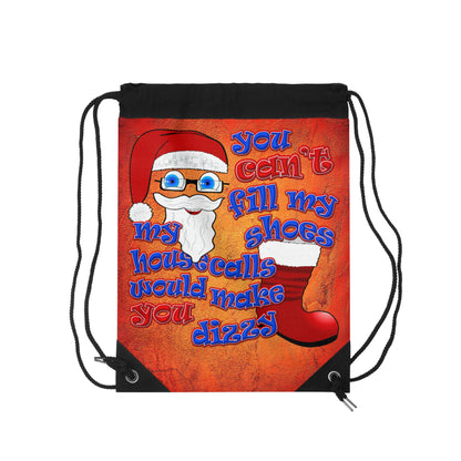 santa's shoes - Drawstring Bag (burnt orange)