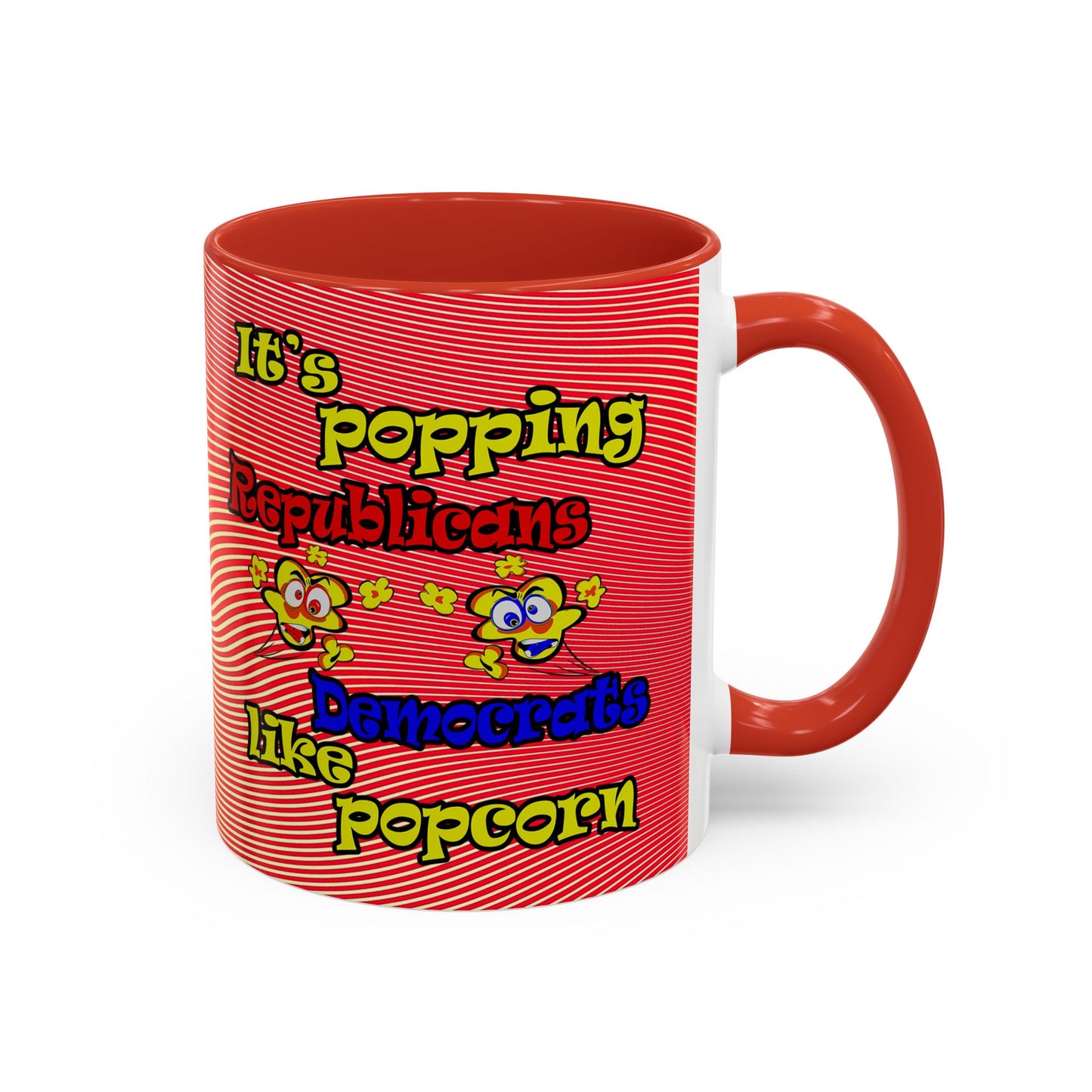 popping like popcorn - Accent Mug (yellow-orange wave)