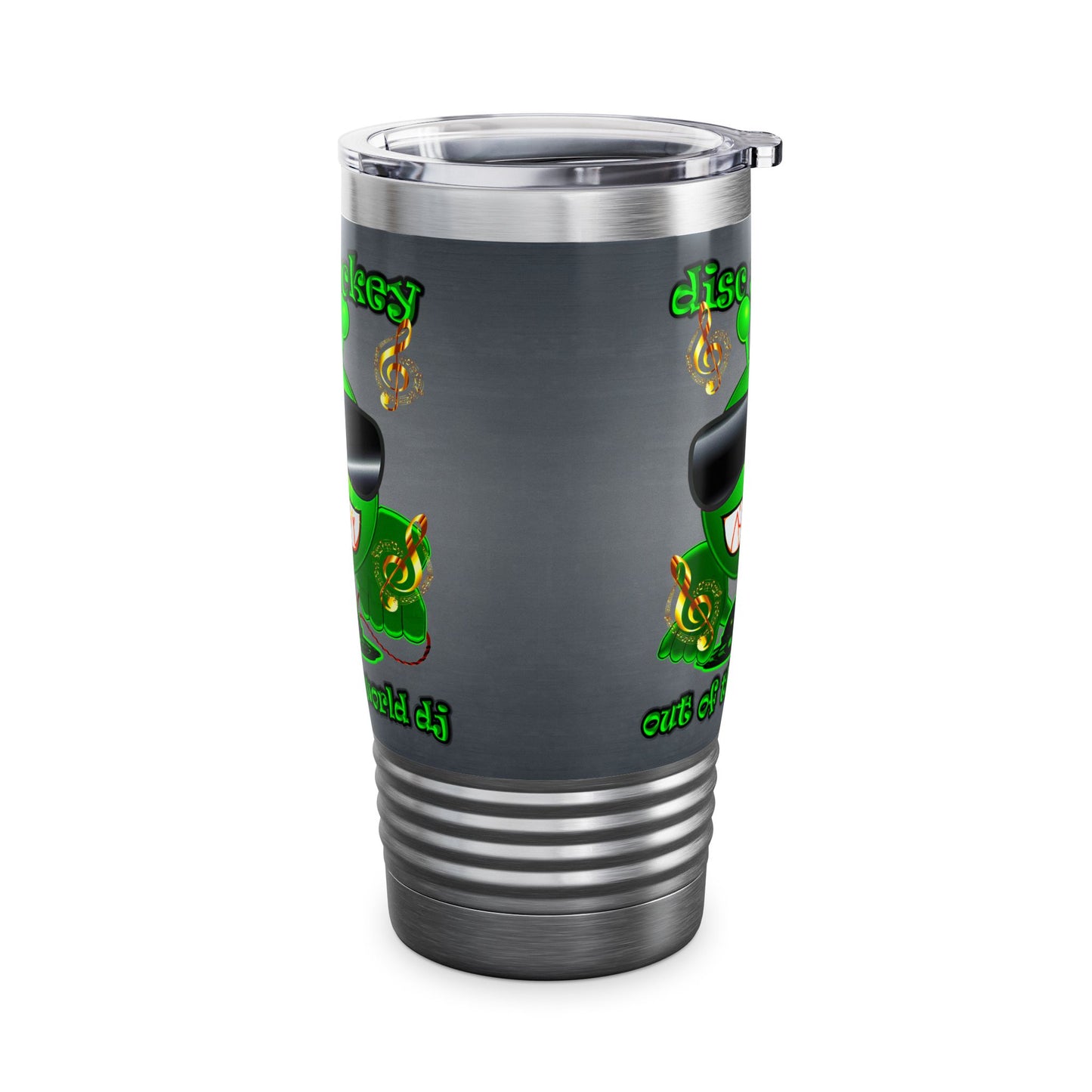 disc jockey - Ringneck Tumbler, 20oz (grey-light grey)