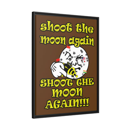 shoot the moon again - framed canvas art (brown)