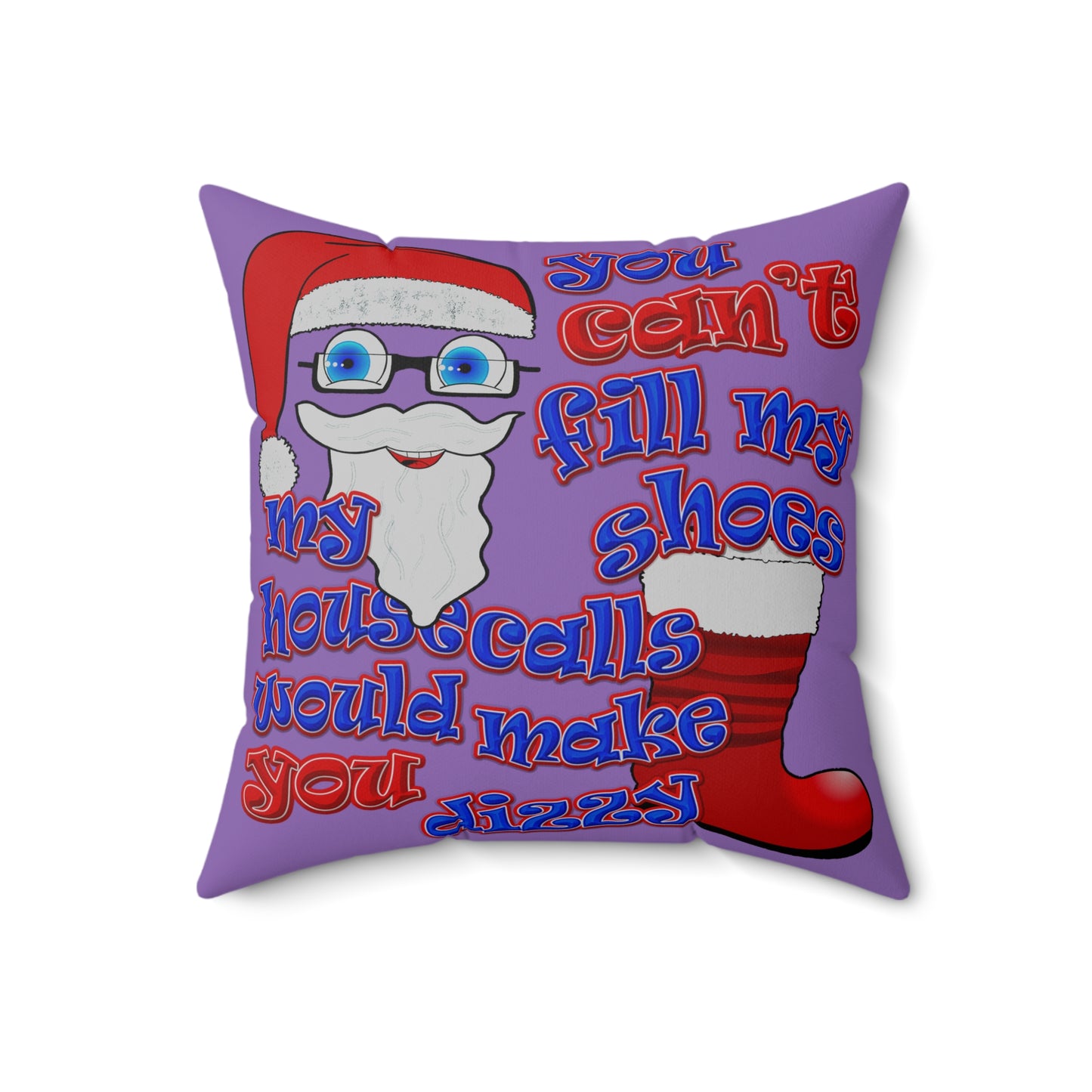 santa's shoes - Spun Polyester Square Pillow - (light purple)