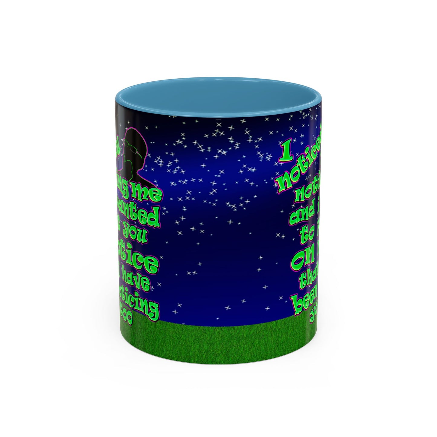 noticed you noticing - Accent Mug ('snoops' background)