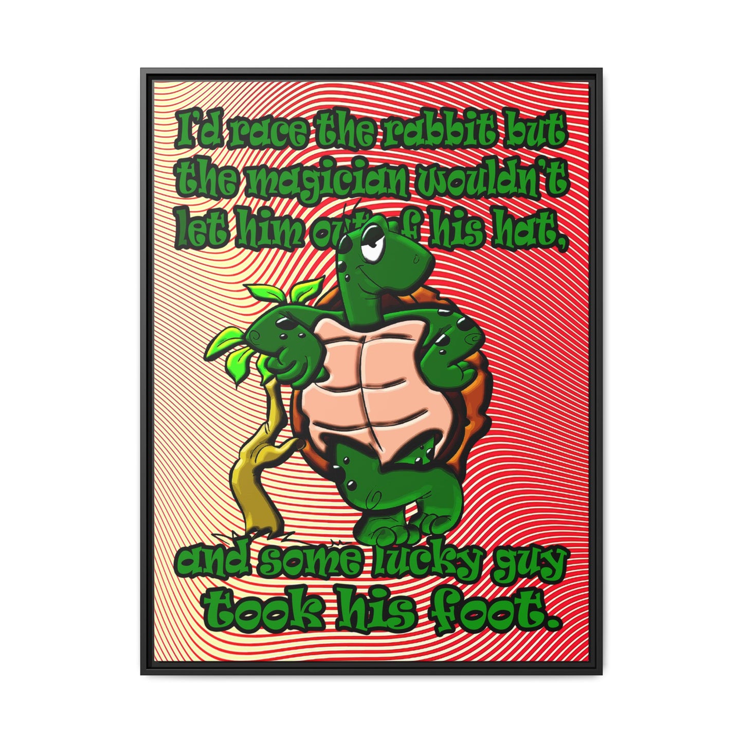turtle race - framed canvas art (yellow-orange wave)