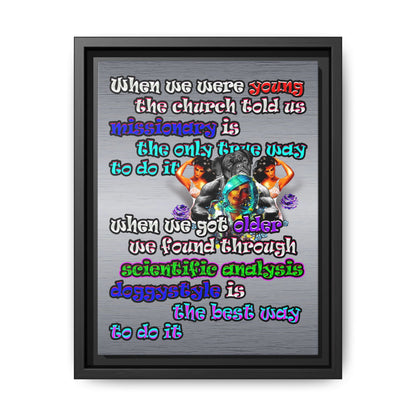 doggystyle - framed canvas art (brushed nickel)