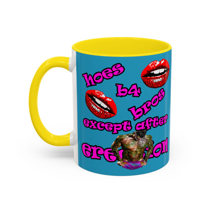 hoes b4 bros - Accent Mug (turquoise)