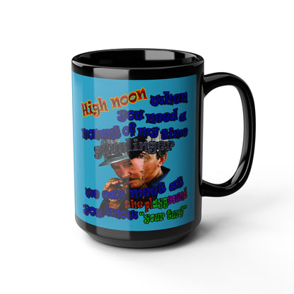 high noon - Black Mug (turquoise)