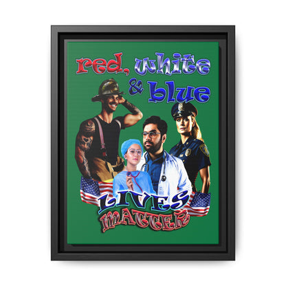 rw&b lives matter - framed canvas art (dark green)