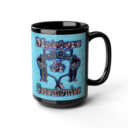 em cee squared - Black Mug (faded dark blue)