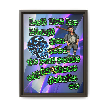 og - framed canvas art (grey-pink wave)