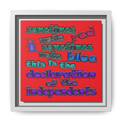 declaration of the independents - framed canvas art (red)