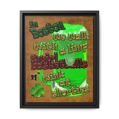 celtics logo - framed canvas art (brown papyrus)