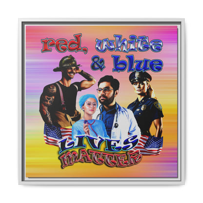 rw&b lives matter - framed canvas art (color blur)