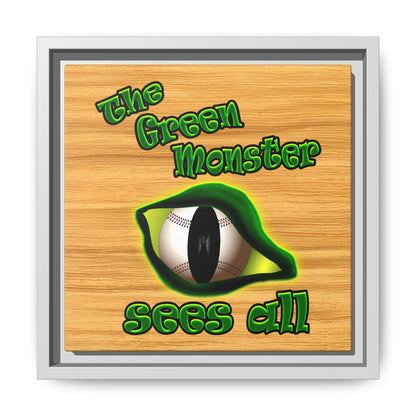 green monster - framed canvas art (butterscotch wood finish)