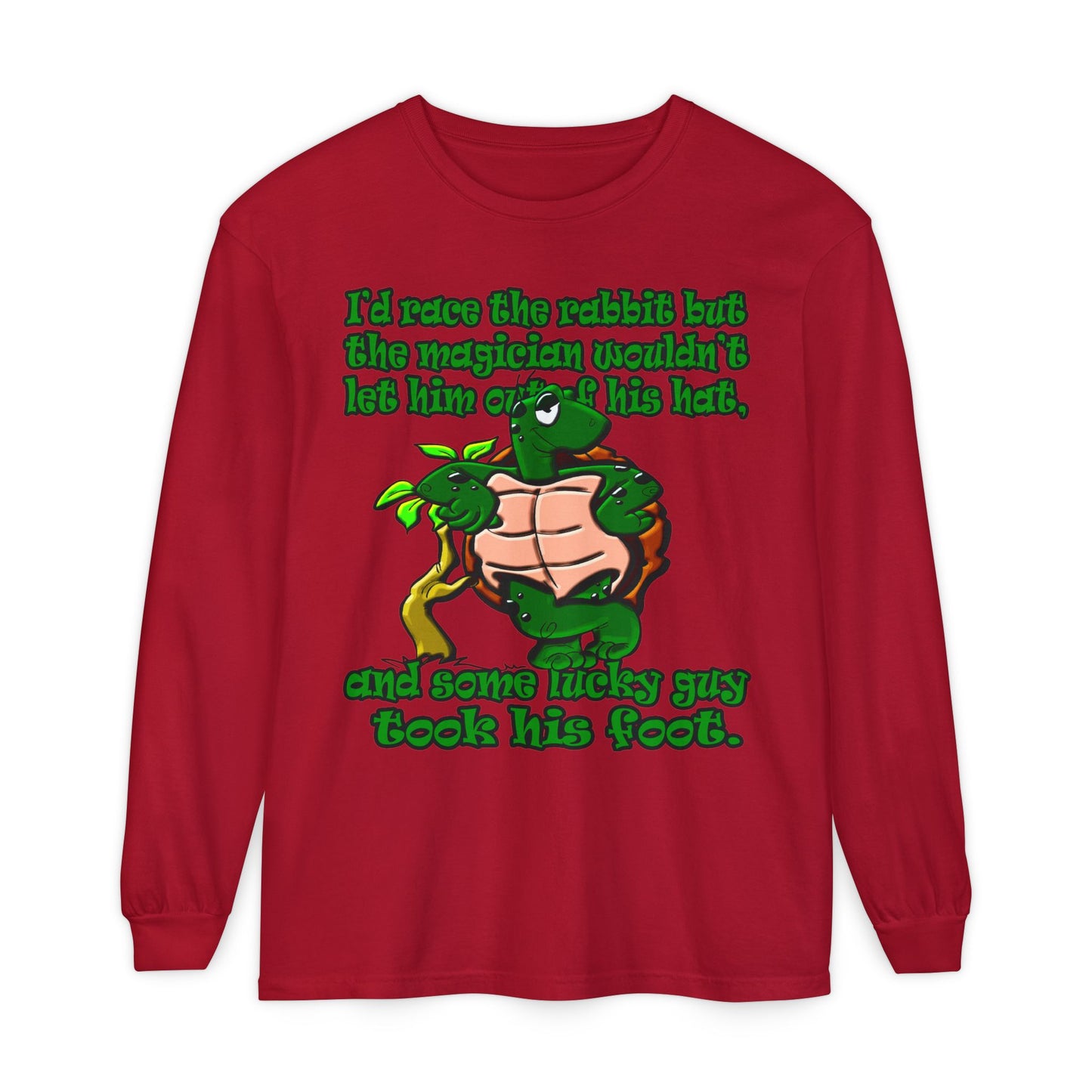 turtle race - Unisex Garment-dyed Long Sleeve T-Shirt