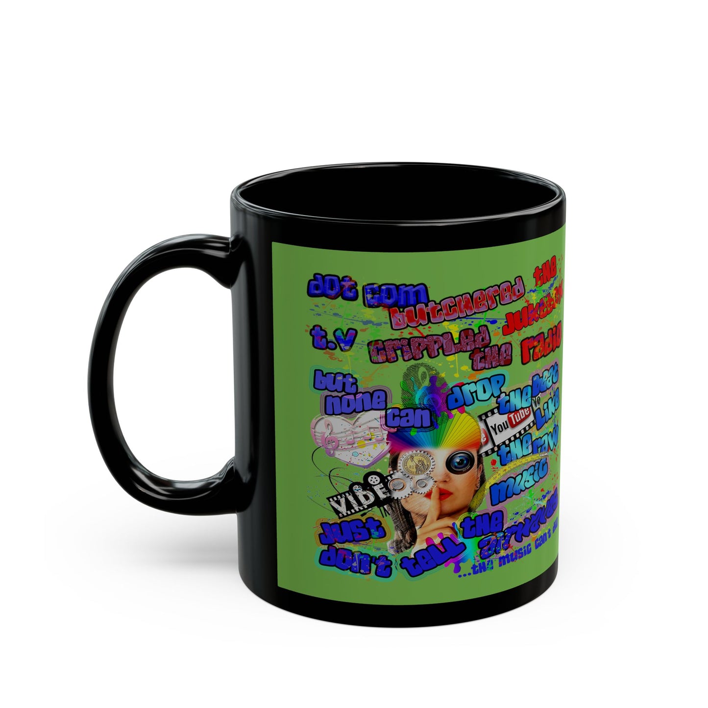 drop the beat - Black Mug (green)