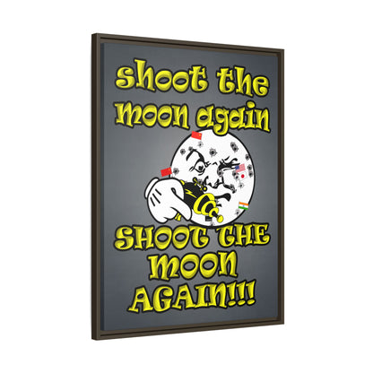 shoot the moon again - framed canvas art (grey-light grey)