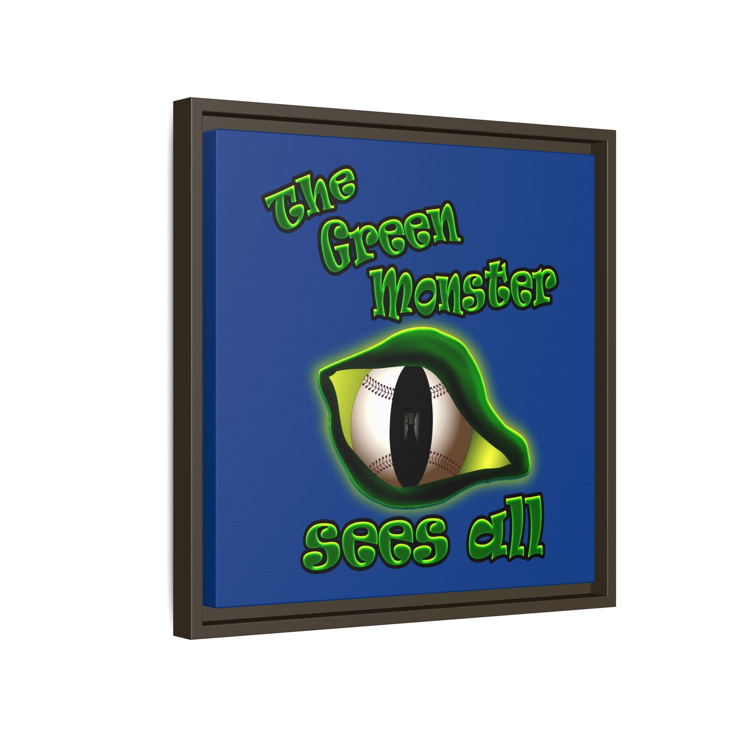 green monster - framed canvas art (dark blue)