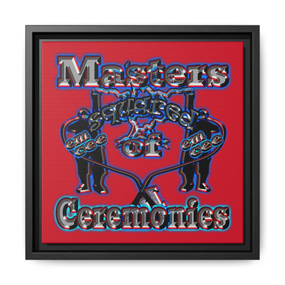 em cee squared - framed canvas art (dark red)