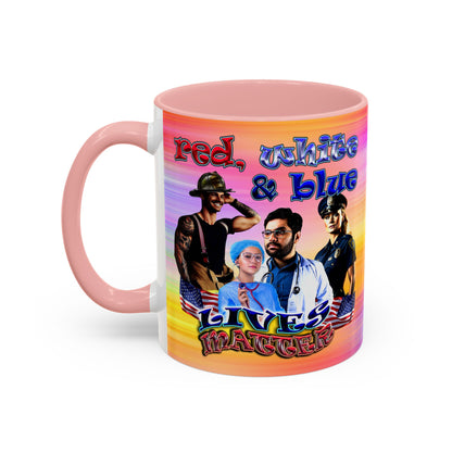 rw&b lives matter - Accent Mug (color blur)
