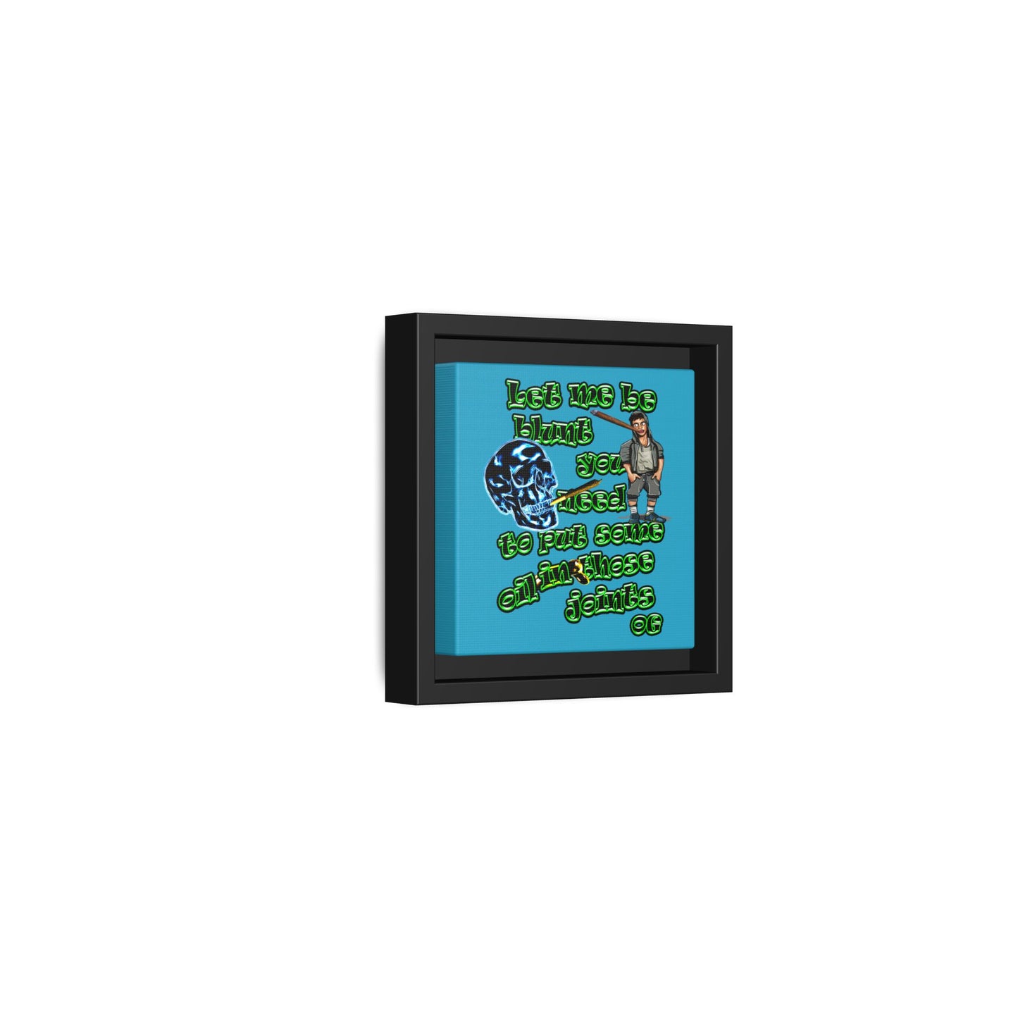 og - framed canvas art (turquoise)