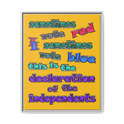 declaration of the independents - framed canvas art (yellow)